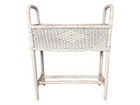 Vintage Shabby Chic Wicker Plant Stand