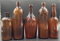 Antique IW Harper Whiskey, Duffy Malt Bottle & 2