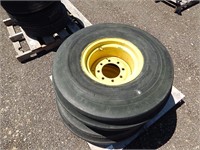 2 Implement tires on rims; size: 11.00-16