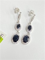 .925 Silver Black Onyx Earrings  CH