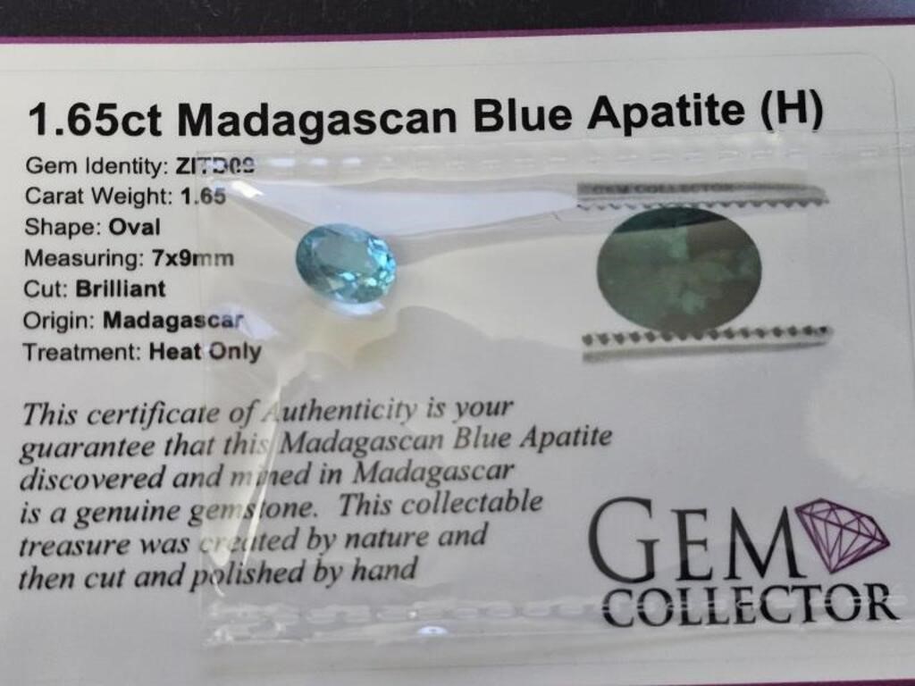 1.65ct Madagascan Blue Apatite