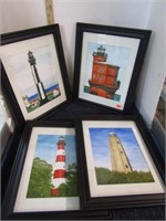 4-- LIGHTHOUSE PICTURES  - APPEAR TO B WATERCOLORS