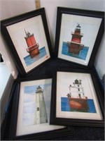 4-- LIGHTHOUSE PICTURES APPEAR TO B WATERCOLORS