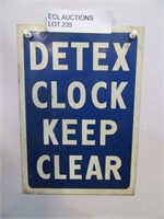 DETEX CLOCK SIGN, ON METAL