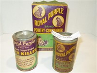 LIT OF ROYAL PURPLE BOX AND TINS