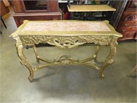 Gold Guilded Marble Insert Concert Table