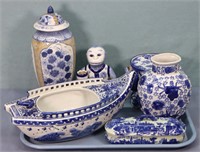 Assorted Blue & White Ceramics