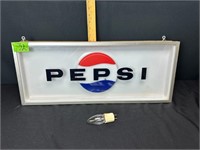 Lighted Pepsi sign 10”X25”