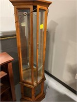72" TALL LIGHTED CURIO - CRACKED FRONT GLASS
