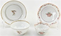 2 Sets Antique Porcelain Chinese Cup & Saucer