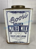 Coors malted milk tin w/ interior lid