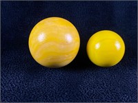 2 Vintage Marbles Yellow Opaques