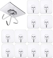 12 Pack Adhesive Hooks(10kg) Sticky Wall Hooks T