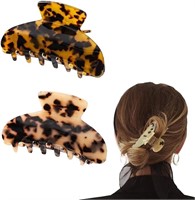 2pcs French Hair Claw Large Tortoise Hair Clips