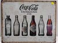 Coca Cola Distinctive Bottle Tin Sign