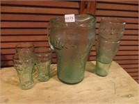 coca cola pitcher and cups