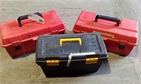 (3) Plastic Tool Boxes w/ Contents