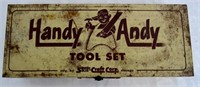 Vtg Handy Andy Tool Box & Tools 15"l x 3"h
