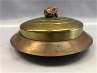 VINTAGE BRASS AND COPPER SECTIONAL CANDY DISH 7"
