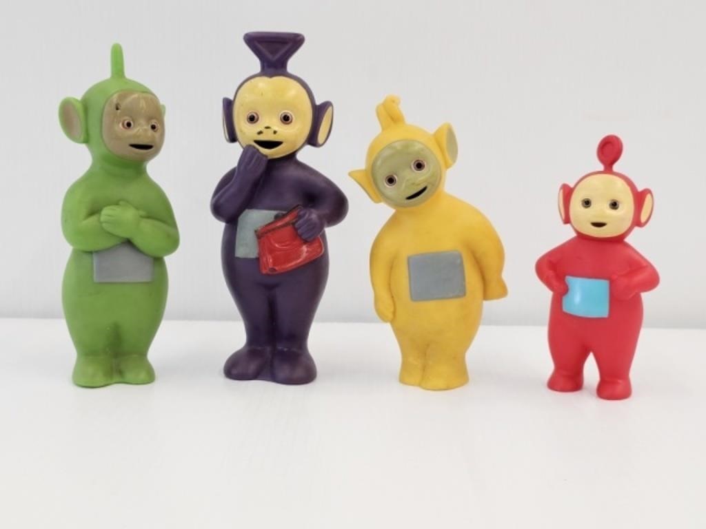 4 1990'S TELETUBBIE TOYS - 5 TO 7.25" TALL