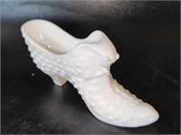 Fenton Milk Glass Hobnail Shoe