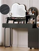 Yyj Makeup Vanity Table With Lighted Mirror,power