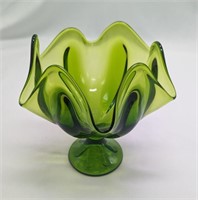 Viking Glass Epic Drape Avocado Handkerchief Vase