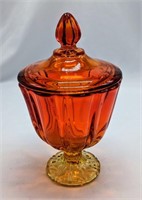 LE Smith Simplicity Persimmon Lidded Candy Dish