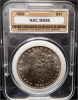 1885 NAC MS66 Morgan Silver Dollar