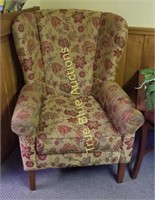 Floral Upholstered Wing Back Chair