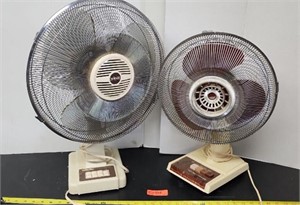 Vintage Oscillating 3 speed fans. Turn on.