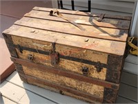 Antique trunk 34" wide, 18.5" front to back and