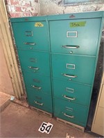 2 - Blueish 4 Drawer file cabinets