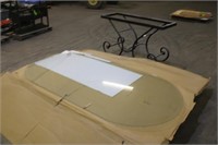 7ftx42" Glass Top Table