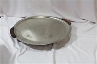 A Silverplated Wooden Handle Tray