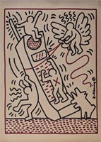 Original in the Manner of Keith Haring 20 x 14"