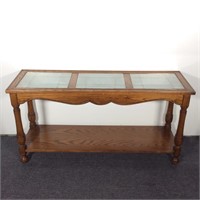 Console Table with Leaded Glass Top