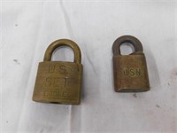 2 Smaller Brass padlocks: Eagle U.S. SET