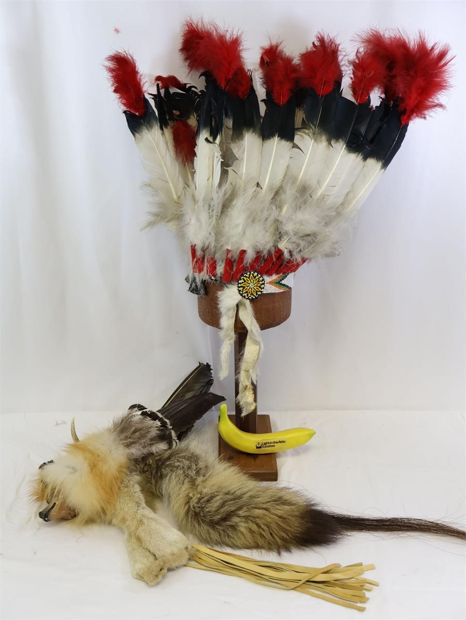 Famous Native American Headdress & Medicine Stick