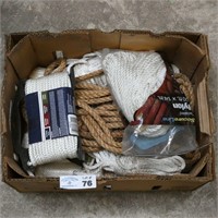 Box Lot of Assorted Nylon Rope & Others