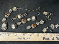 Vintage cameo jewelry parts