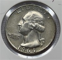 Of) 1964-d Washington quarter condition XF