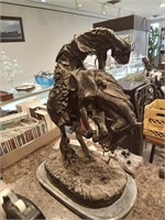 Frederic Remington bronze rattlesnake sculpture si
