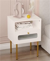 Nightstand,White Modern Beside Table