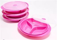 Decor Microsafe Segmented Plates w/lid Set of 4