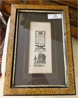 Framed Political Campaign Ribbon from 1840