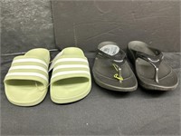 2 pairs of sandals RRP $30.00, Adidas and OoFoam