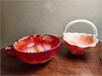 Imperial Glass Basket & Bowl