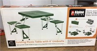 NEW 6' folding picnic table with umbrella