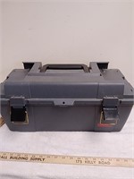 Plastic tool box with assorted tools
